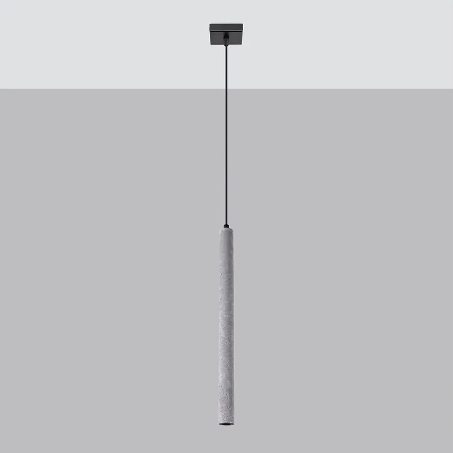 Lampy wiszące nowoczesny Brill, beton - 1 źródło światła 4000K - L.3.5 x H.120 cm - szary