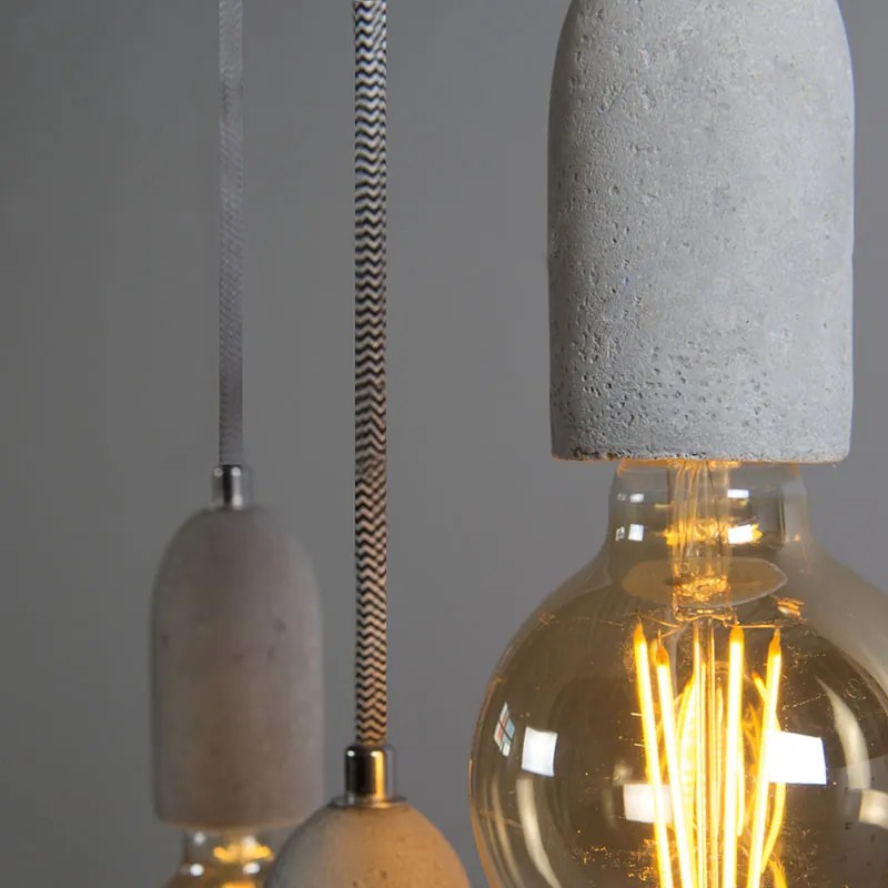 Industrialna lampa wisząca z betonu szarego - Cava 3
