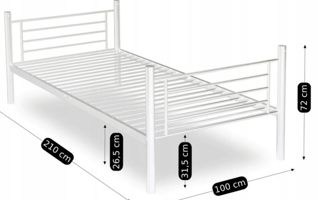 Łóżko Piętrowe Dla Dzieci 90x200 cm RODEZ Metalowe Białe