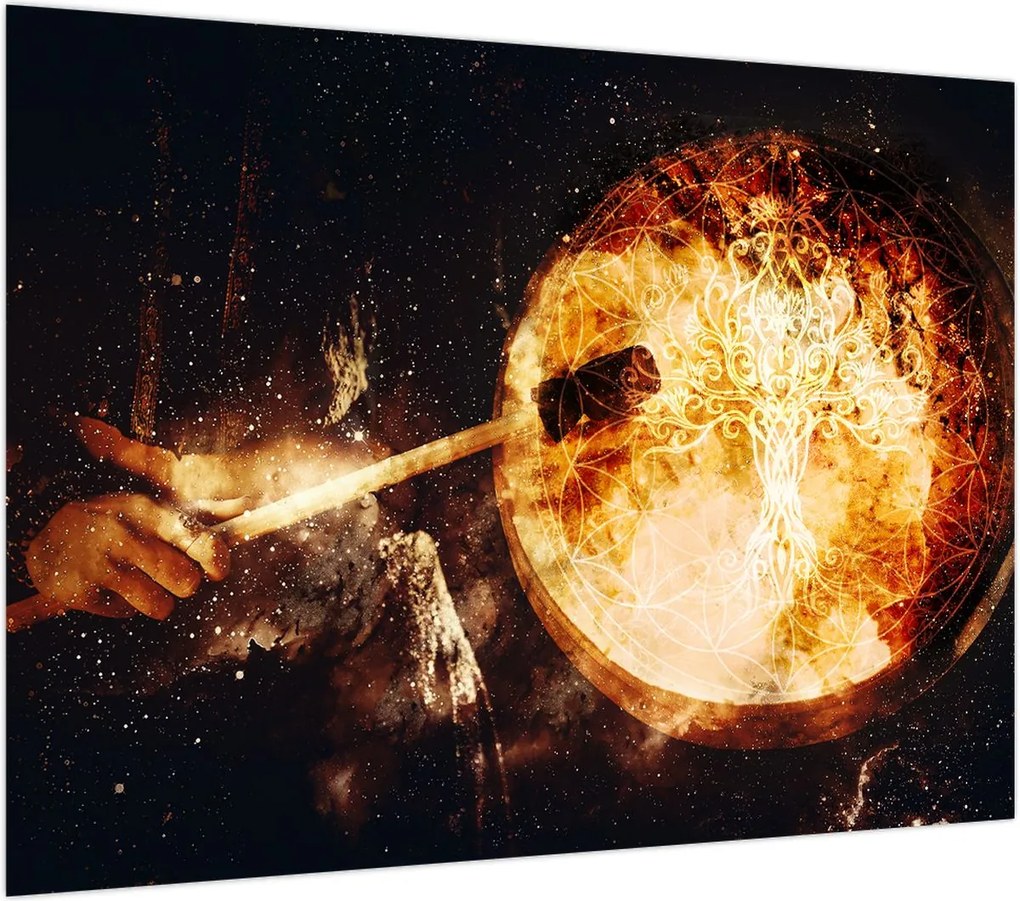 Obraz na szkle - Bęben szamański (70x50 cm)