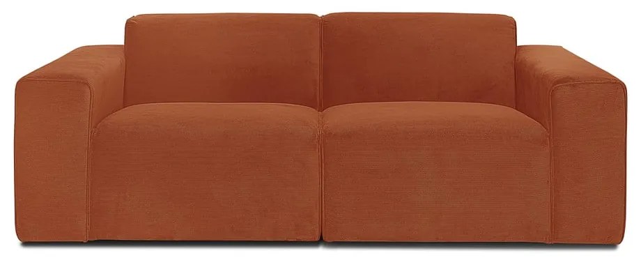 Pomarańczowa sztruksowa sofa modułowa Scandic Sting