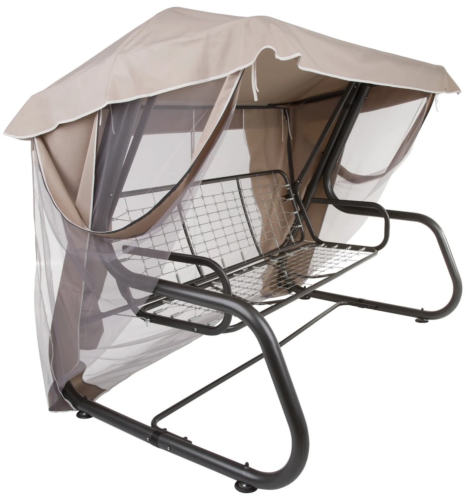 Dach z moskitierą do huśtawki ogrodowej 228 x 126 cm Rimini / Venezia cappucino D031-15CW PATIO