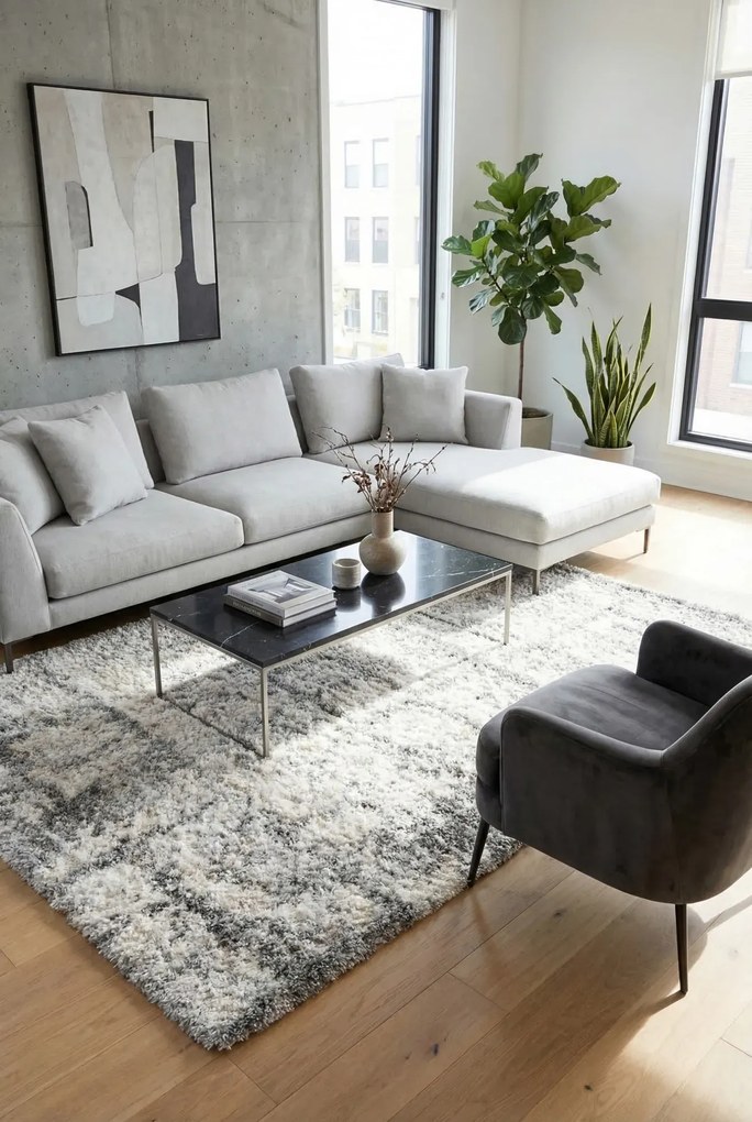 Miękki dywan shaggy w nowoczesnym stylu M6-L46