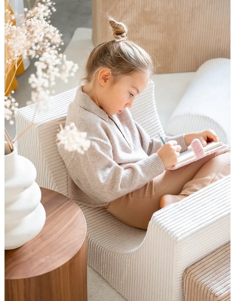 Kremowy sztruksowy piankowy plac zabaw 3 szt. wysokość 37 cm 75x49 cm Rainbow Montessori – Wigiwama