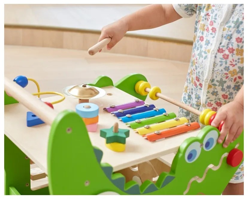 Viga drewniany pchacz edukacyjny krokodylek 12w1
