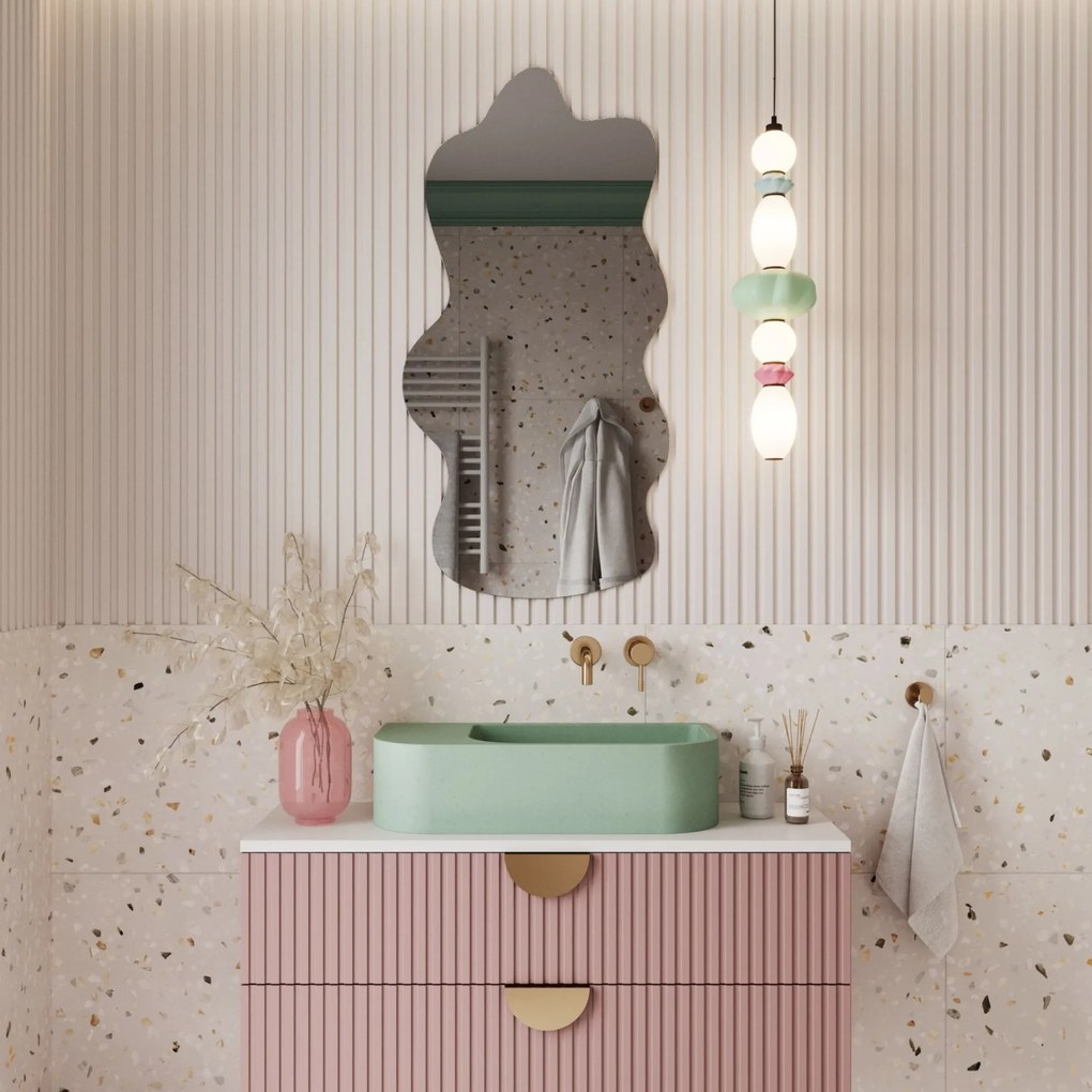 Lustro dekoracyjne w kształcie chmurki oszlifowane bez podświetlenia CLOUD | Różne rozmiary | Różne kolory : Kolor tafli szkła - Grafit, Rozmiar - 200 x 100 cm