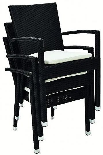 Zestaw rattanowy ogrodowy GINA 1+4 (czarny)