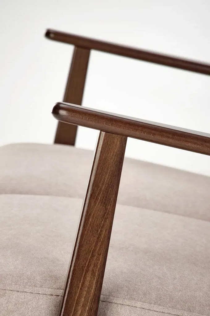 Sofa MILANO 2S beżowa/orzech dwuosobowa HALMAR