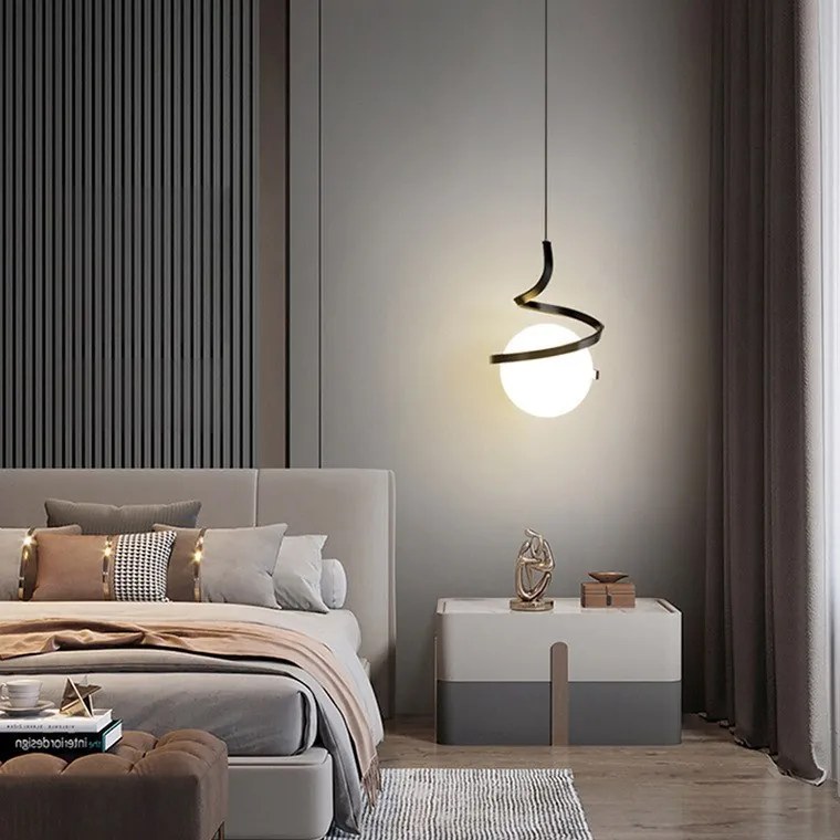 Lampa sufitowa szklana metalowa wisząca AT5-1SZ-Black