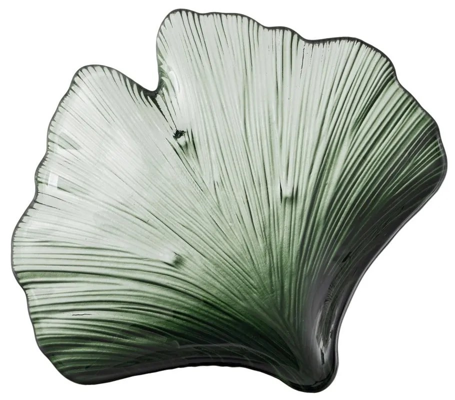 Szklana taca dekoracyjna 16x17 cm Gingko – Ixia