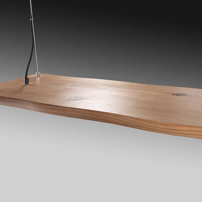 Drewniana lampa wisząca 120 cm z LED i pilotem - Ajdin Nowoczesny Oswietlenie wewnetrzne