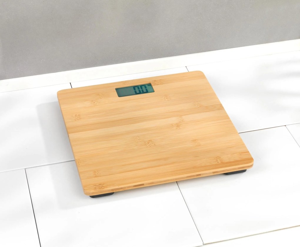 Waga łazienkowa BAMBUSA, elektroniczna, bambusowa, 30 x 30 cm, WENKO