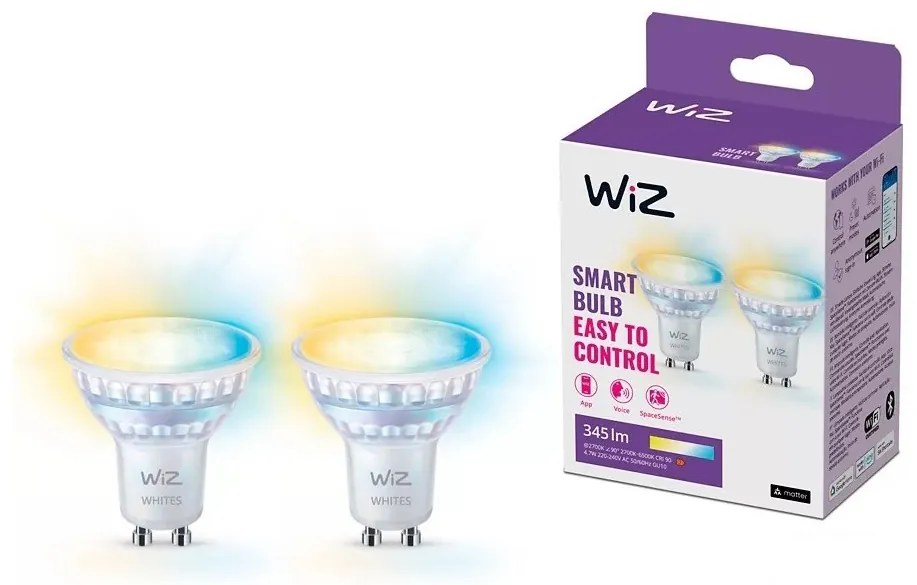ZESTAW 2x LED 4,7W PAR16 GU10 2700-6500K CRI90 230V Wi-Fi WiZ, ściemnialne