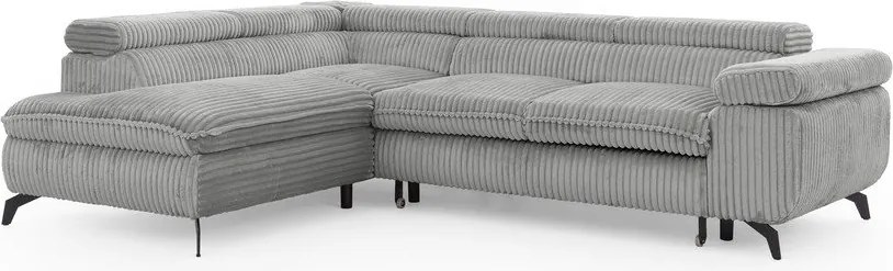 Jasnoszary sztruksowy narożnik (lewostronny/w kształcie litery L) Marbeya – Ropez