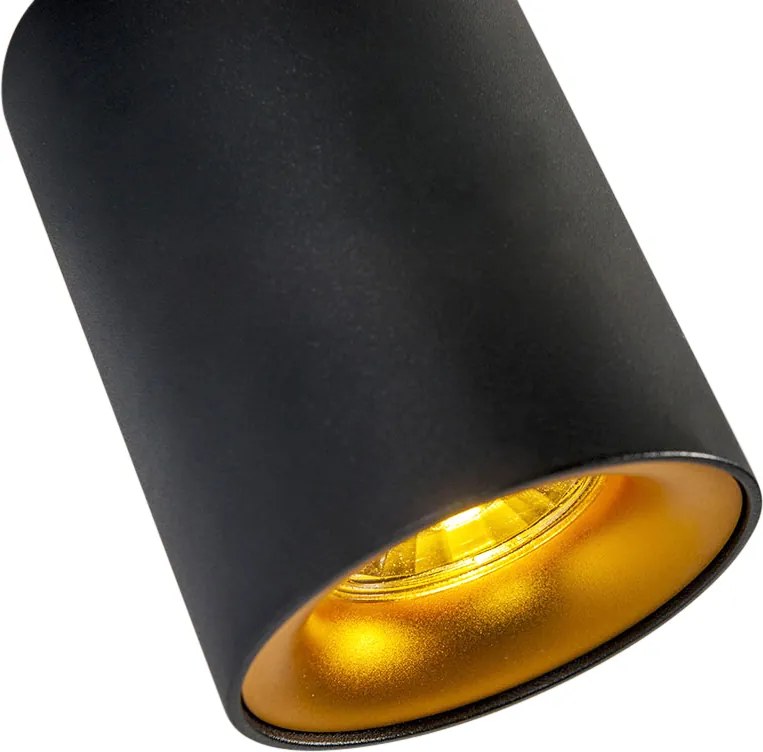 Inteligentny reflektor czarny ze złotym, w zestawie źródło światła GU10 WiFi - Ronda