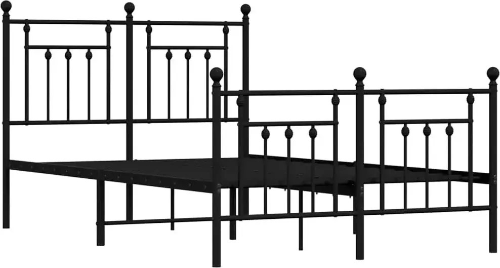 Czarne metalowe łóżko małżeńskie 150x200cm E1-P29