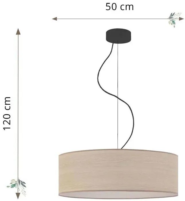 Żyrandol w stylu eko z abażurem 50 cm - EX851-Hajfes - wybór kolorów