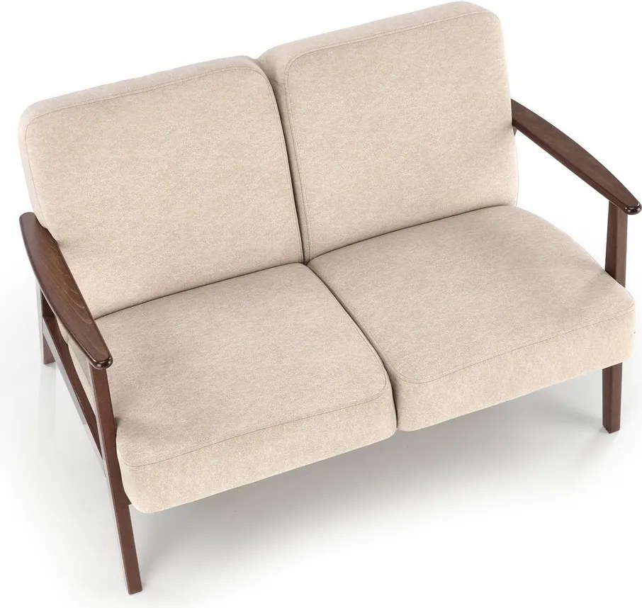 2-osobowa sofa do salonu z drewnianymi podłokietnikami Milano 2S Halmar