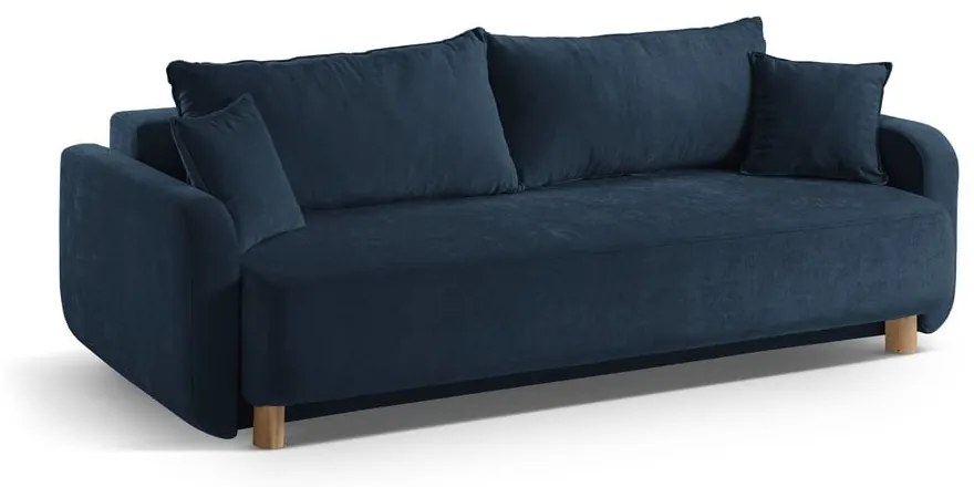 Ciemnoniebieska rozkładana sofa ze schowkiem 231 cm Elen – Micadoni