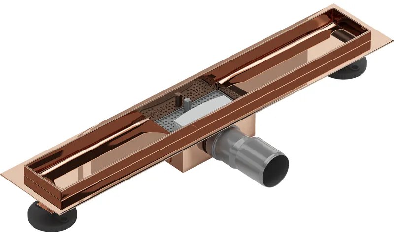 Mexen Flat korpus do odpływu liniowego 60 cm, różowe złoto - 1615060