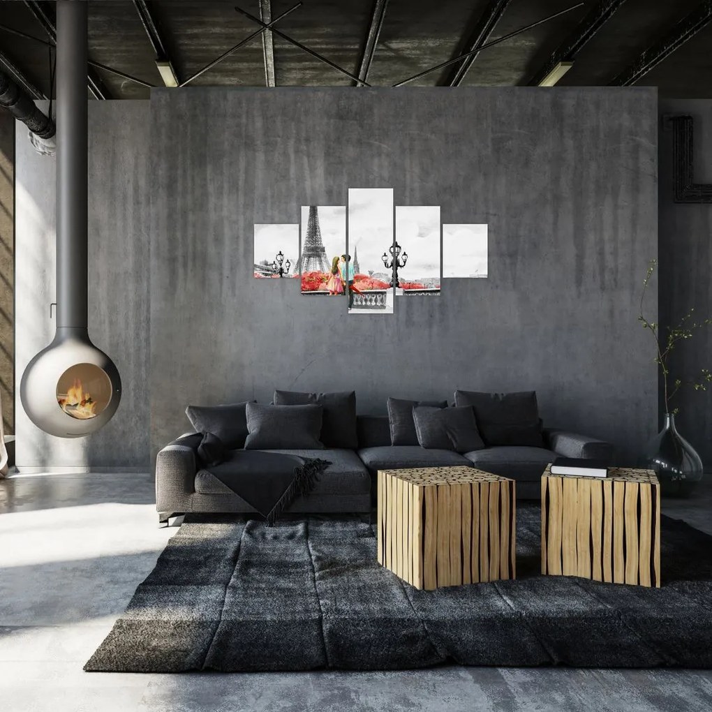 Obraz - Kochankowie w Paryżu (125x70 cm)