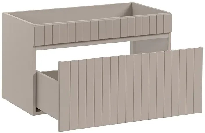 Szafka umywalkowa beżowa z lamelami 80 cm F2-H94