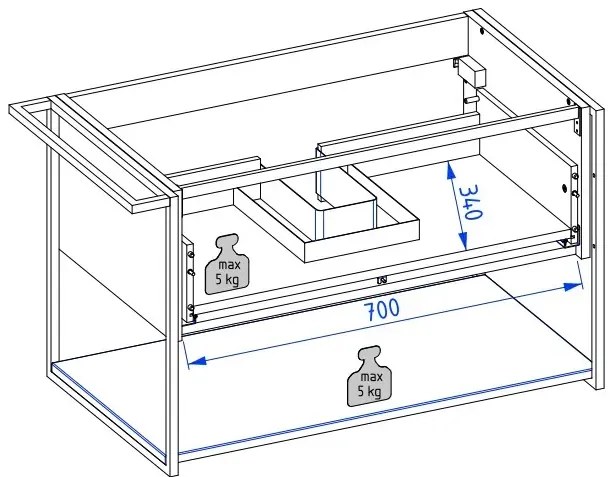 Szafka pod umywalkę LOV 80 cm szaro-zielony półmat KROFAM