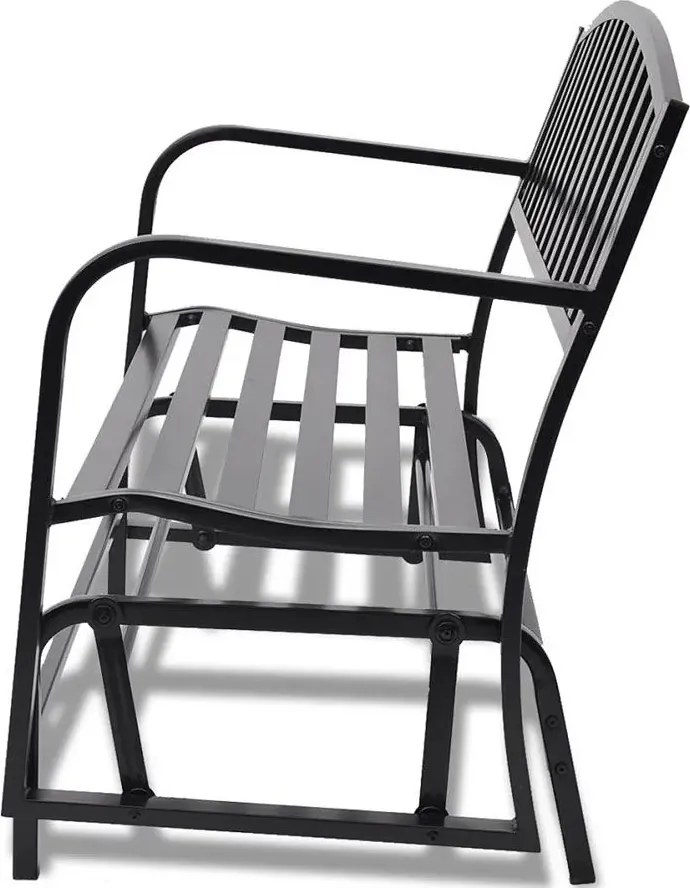 Czarna ławka-huśtawka ogrodowa - Roks