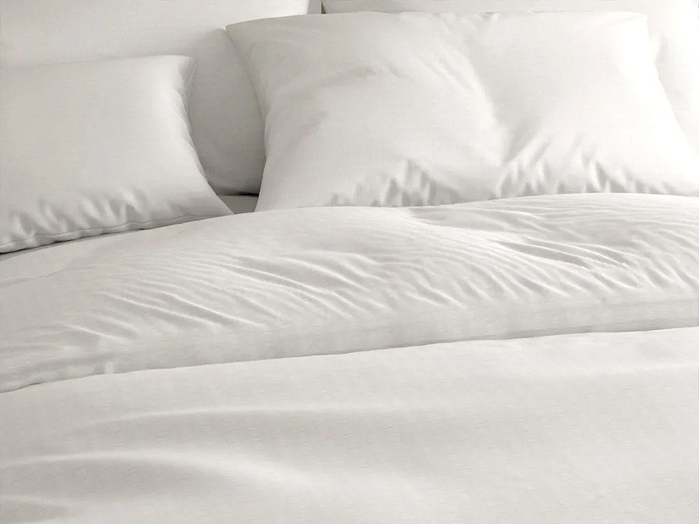 PrzytulneMieszkanie.pl PrzytulneMieszkanie.pl Pościel bawełniana z krepowym wykończeniem LUXERA biała hotelowa kieszeń II.jakość Rozmiar pościeli: 70 x 90 cm | 140 x 200 cm