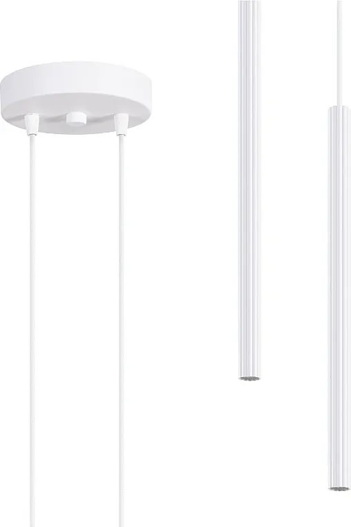 Lampa wisząca nowoczesny Arche, stal - 2 źródło - L.15 x H.118 cm - biały