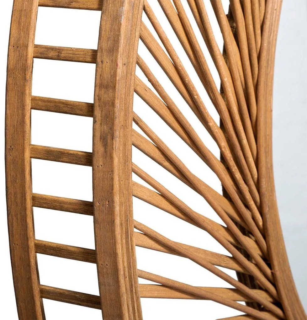 Okrągłe lustro w ramie z bambusa, Ø 72 cm