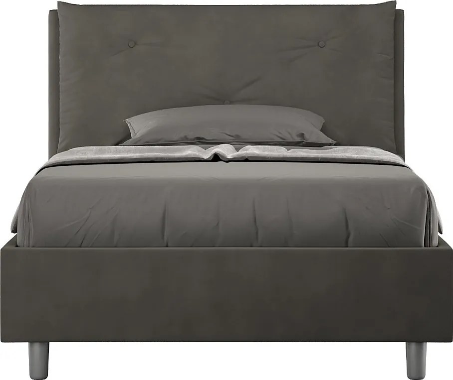 Łóżko bez stelaża tapicerowane 120x210 microfibra szary Appia Large