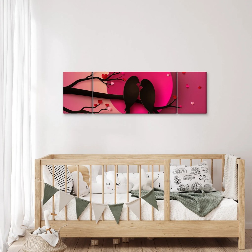 Obraz - Zakochane ptaki (170x50 cm)