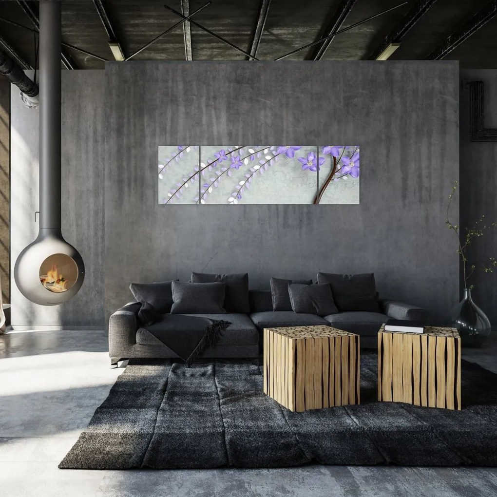 Obraz - Fioletowy deszcz (170x50 cm)