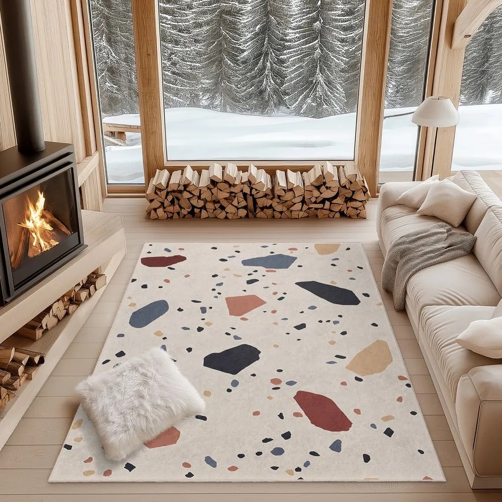 Kremowy chodnik odpowiedni do prania 80x200 cm Cracked Terrazzo – Mila Home