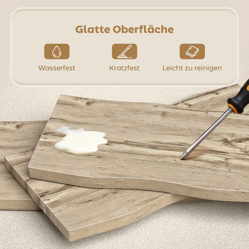 HOMCOM Stolik kawowy, stolik boczny z nogami ze stali, blat o grubości 4 cm, stolik do salonu 100 x 50 x 45 cm, Dąb+Czarny | Aosom PL