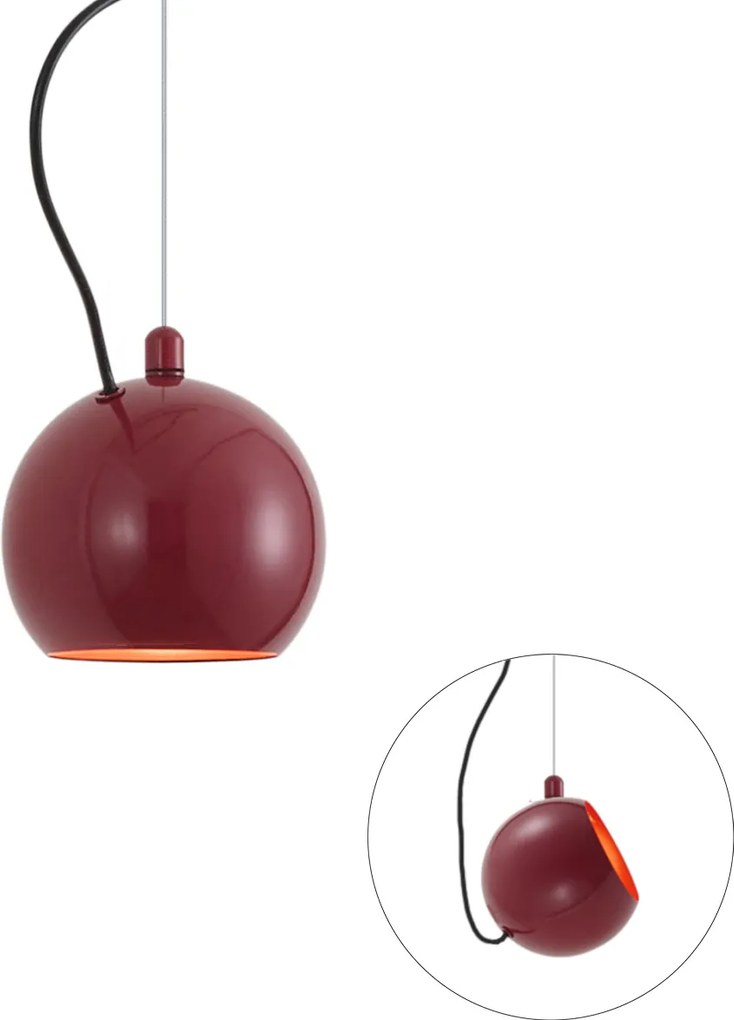 Designerska lampa wisząca czerwona do systemu szynowego 1-fazowego - Slimline Sara