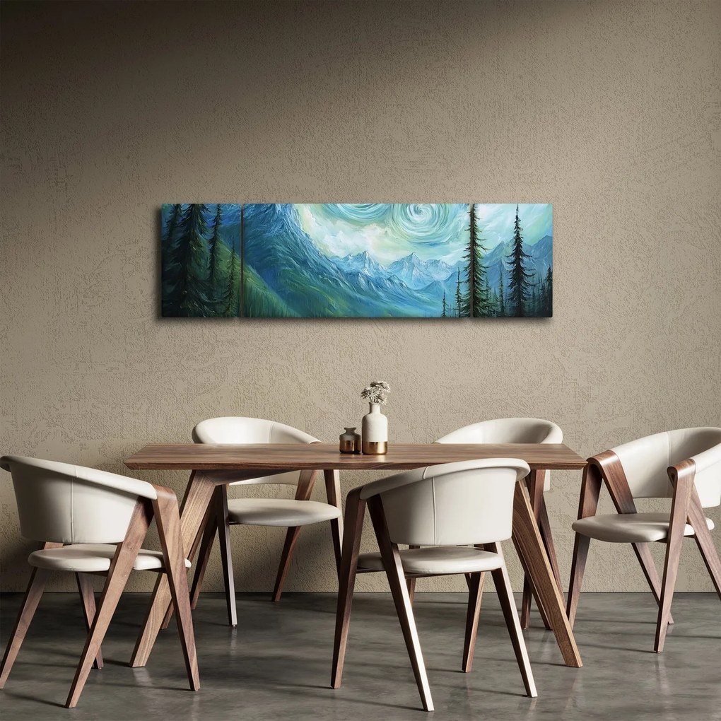 Obraz - Krajobraz z nutą Van Gogha (170x50 cm)