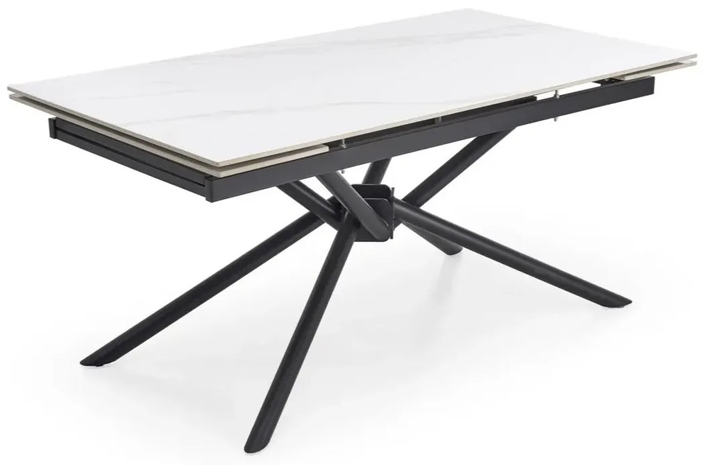 Stół rozkładany VITORINO 160(220)x90 biały marmur HALMAR