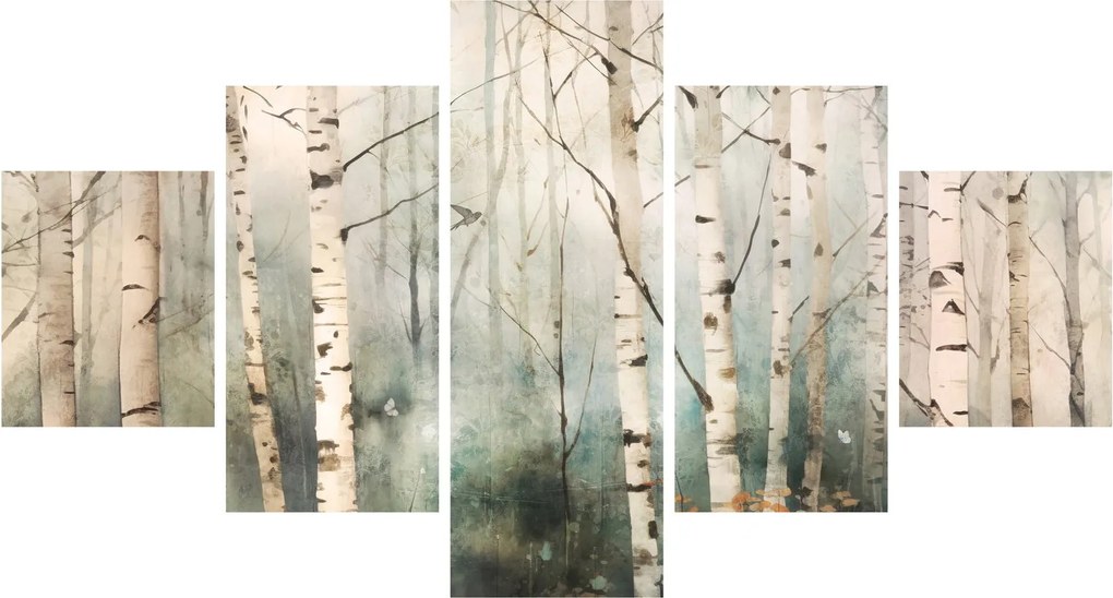 Obraz - Rysowanie wzoru lasu (125x70 cm)