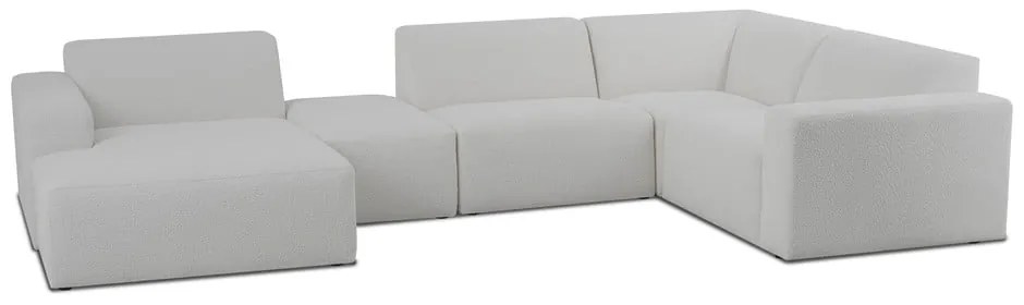 Biały narożnik z materiału bouclé (w kształcie litery U) Roxy – Scandic