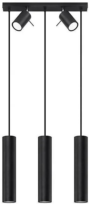 Czarna lampa wisząca sople ze spotami - 7X A168 Z2-N21