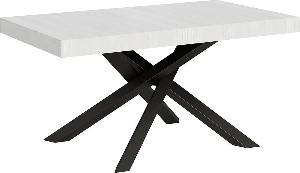Stół rozkładany 160/264x90 cm Volantis frassino biała nogi antracytowe