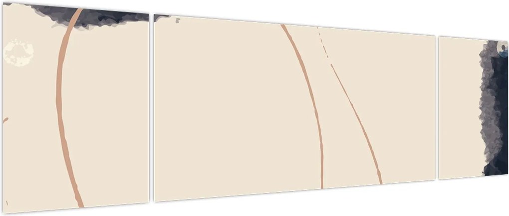 Obraz - Beżowa abstrakcja (170x50 cm)
