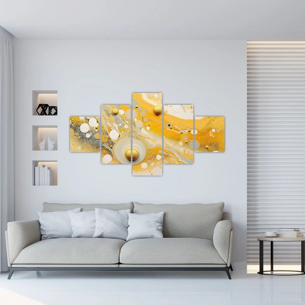 Obraz - Abstrakcyjne tło ze złotą dekoracją (125x70 cm)