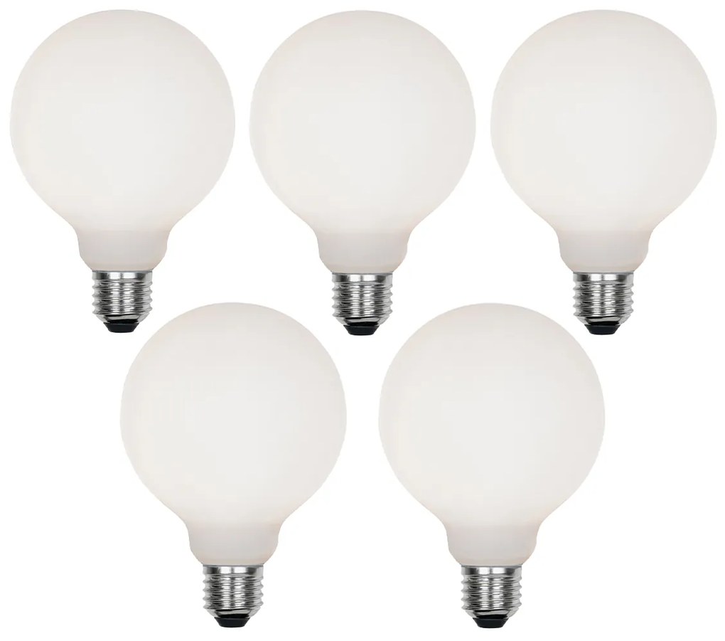 Zestaw 5 żarówek LED E27 z możliwością ściemniania G95 matowe 4W 430lm 2200-4000K