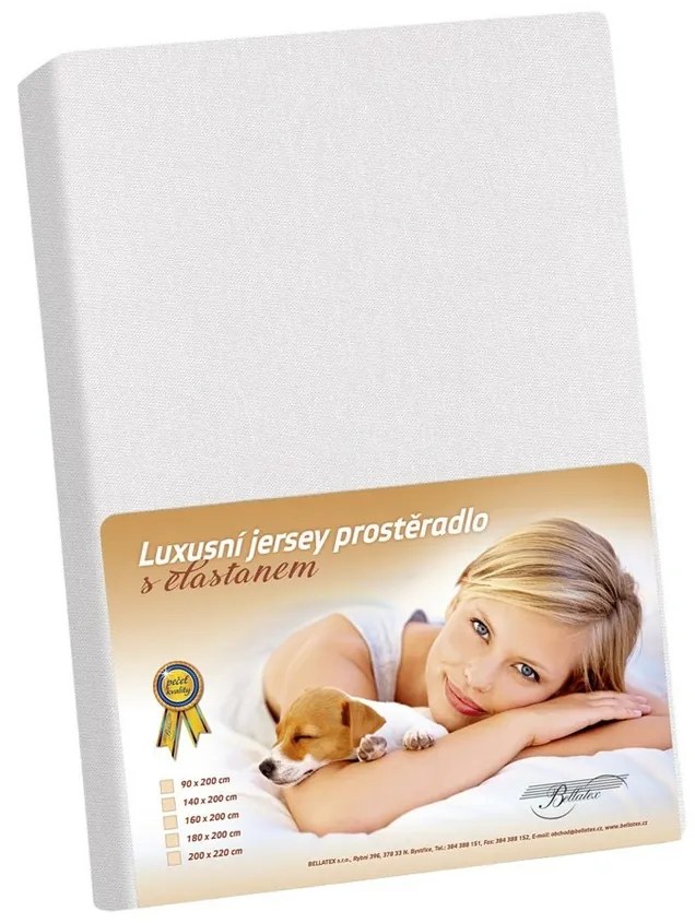 Prześcieradło Bellatex Jersey z elastanem białe,100 x 200 cm, 100 x 200 cm