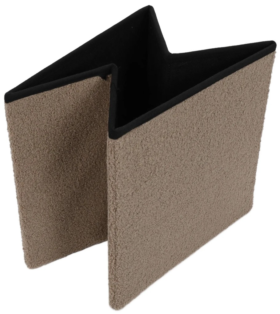 Pufa ze schowkiem boucle BINI, 38 x 38 x 38 cm