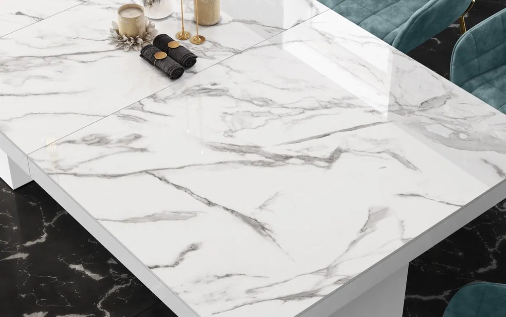 Rozkładany do 400 cm stół Largo Hubertus marmur połysk