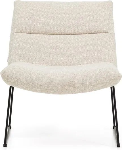 Beżowy fotel z tkaniny szenilowej Asen – Kave Home